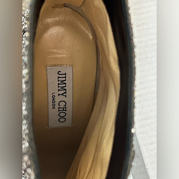 Jimmy Choo Silver Glitter Boots 38 - Never Worn size 7.5 120mm sexy - Picture 6 of 8